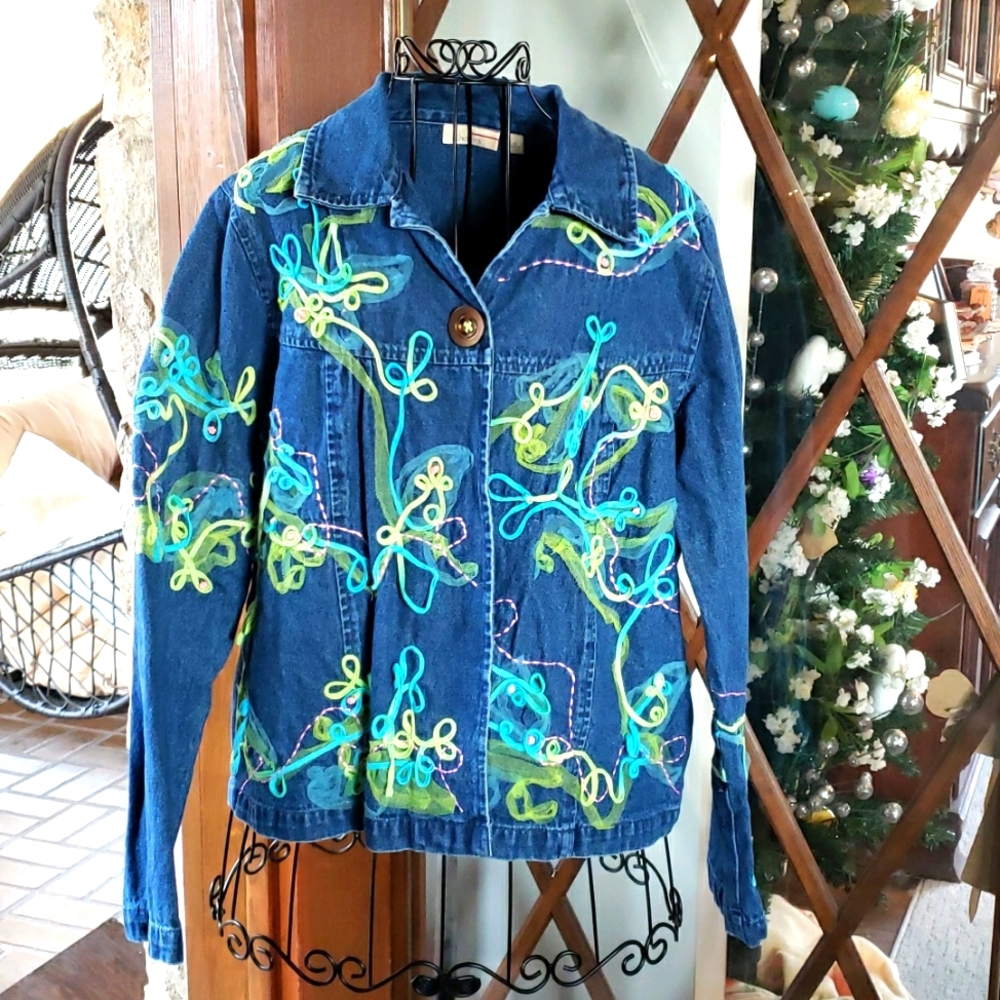 👚CHOICES SINGLE BUTTON JEAN JACKET👚